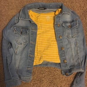 Jean jacket + old navy t shirt